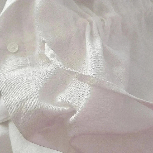 Linen Boho Chic 2X Lagenlook  White Travel Drawstring Shacket New - Picture 6 of 6